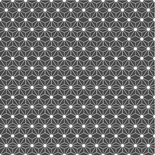 Drap Housse Géométrique Noir & Blanc - Motif Asanoha