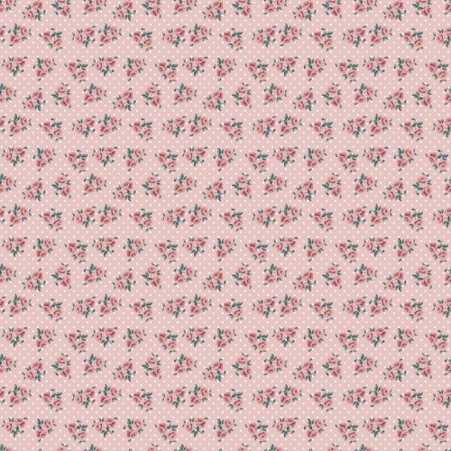 Drap Housse Rose Poudré à Motifs Fleurettes Vintage