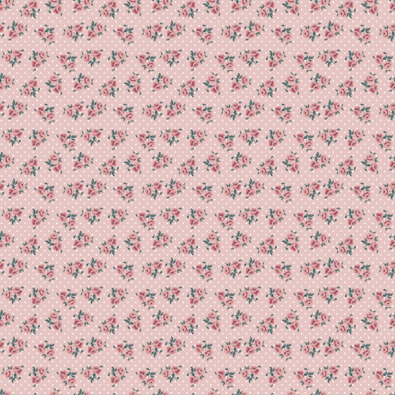 Drap Housse Rose Poudré à Motifs Fleurettes Vintage