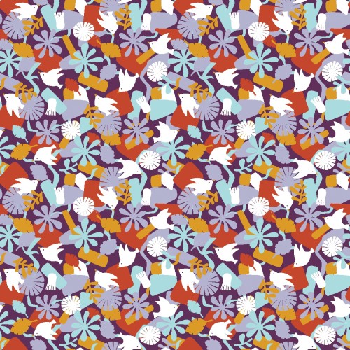 Drap Housse Motif Printanier Oiseaux & Fleurs