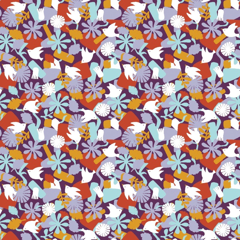 Drap Housse Motif Printanier Oiseaux & Fleurs