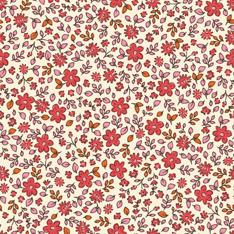 Drap Housse Fleurs Vintage Rose & Corail