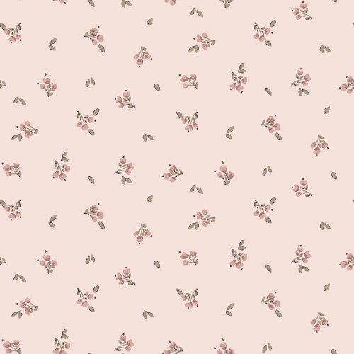 Drap Housse Fleurs Romantiques Rose Poudré