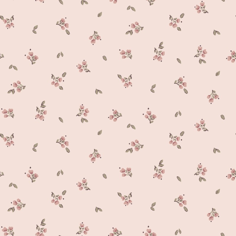 Drap Housse Fleurs Romantiques Rose Poudré