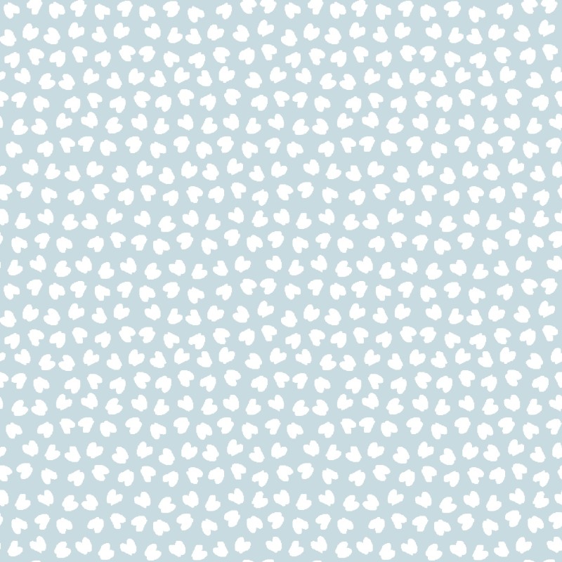 Drap Housse Cœur Nuage Bleu Doux