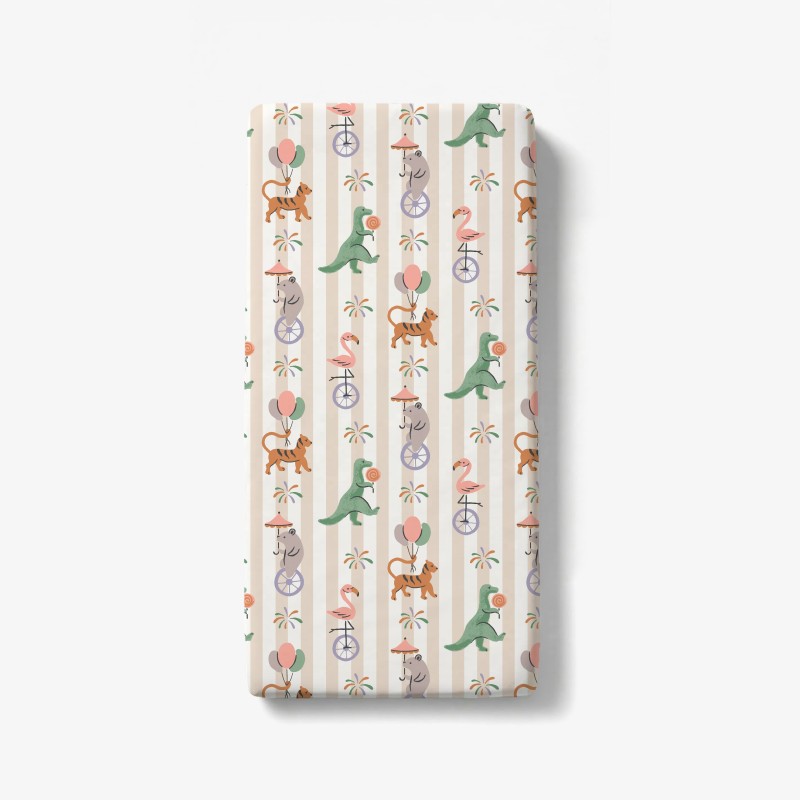 Drap housse motif animalier ludique - Fabrication Française
